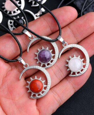 Boho Style Natural Stone Pendant Sun And Moon... From Dh911796070, &Price; | DHgate.Com
