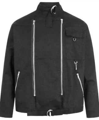 Double Zipper Industrial Jacket - Men's Cyber Gothic Coat