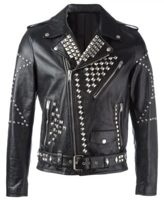 EMO Biker Studded Leather Jacket – Punk Rock Style