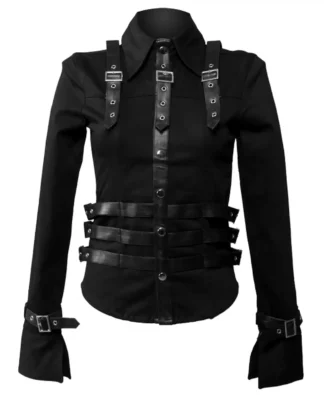 Gothic Long Sleeve Belted Party Jacket Women