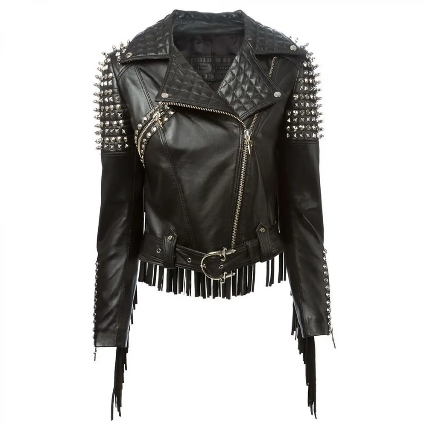 Gothic Spikes Leather Jacket Women
