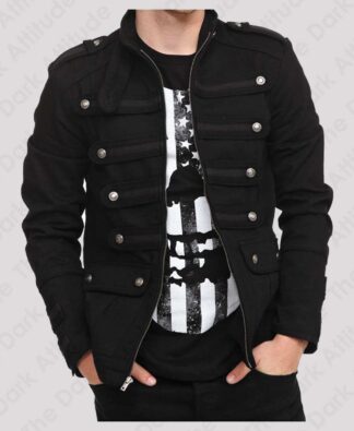 Men Gothic Military Officer Jacket Vintage Army Jacket