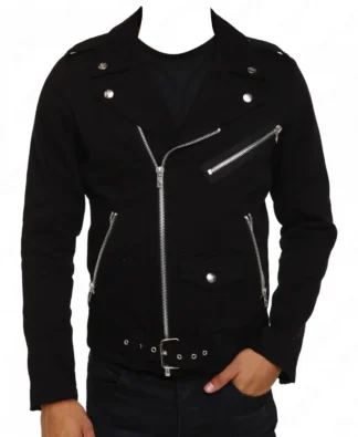 Men's Denim Straight Cut Biker Jacket
