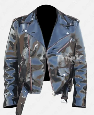 Men's EMO Black PVC Vinyl Motorcycle Jacket – Wet Look