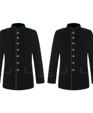 Men's Gothic Military Officer Jacket | Steampunk Tunic Coat