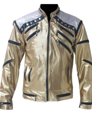 Men's Gothic MJ Zipper Leather Jacket – Edgy MJ-Inspired Style