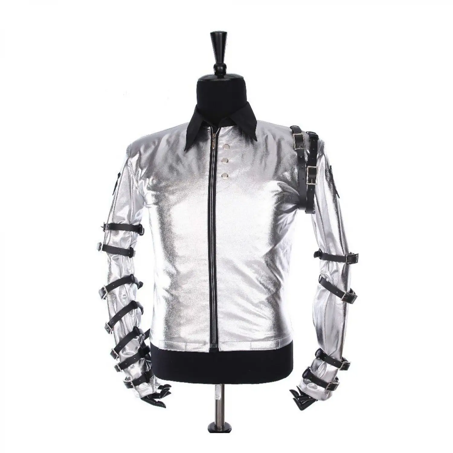 Michael Jackson Bad Tour Jacket - Punk Style Silver Bodysuit