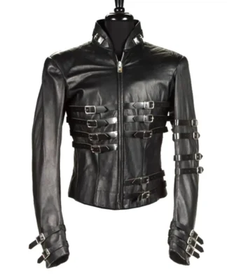 MJ Gothic Military Leather Jacket - Hot Punk Style Genuine Leather Jacket