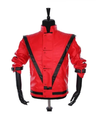 MJ Thriller Gothic Red Leather Jacket