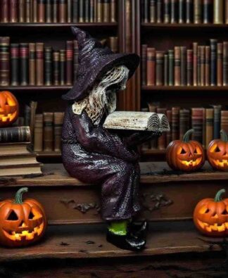 T250904 Halloween Witch Reading Book Resin Statue ... From Tixinf, &Price; | DHgate.Com