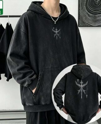 Vintage Gothic Winged Sword Print Men's Washed Black... From Dh1100285003 Vendor, &Price; | DHgate.Com