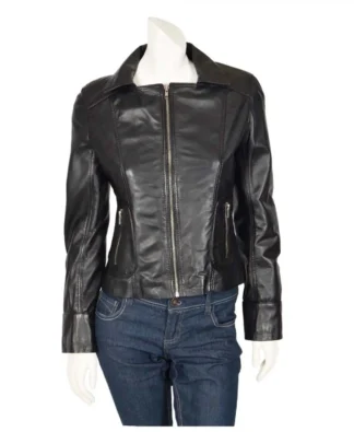 Women Gothic Leather Biker Jacket Sexy Retro String Laced