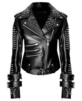 Women Punk Star Stylish Leather Gothic Jacket