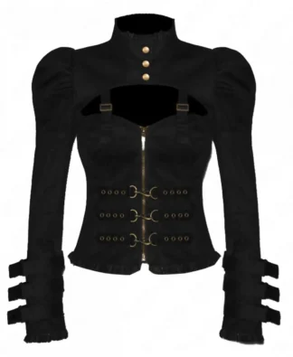 Women’s Black Gothic Bolero Jacket | Steampunk Collar Corset Jacket