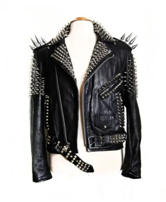 Women Spice Black genuine Leather Gothic jacket