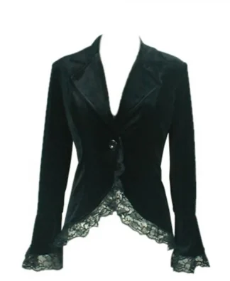 Women Victorian Velvet Lace Jacket | Corset Fitted Jacket