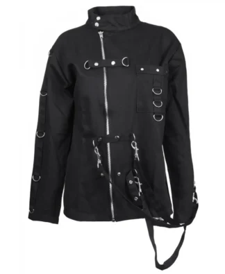 Women's Gothic Industrial Jacket with D-Rings & Straps