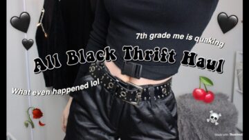 I THRIFTED ONLY BLACK CLOTHES! | try on thrift haul